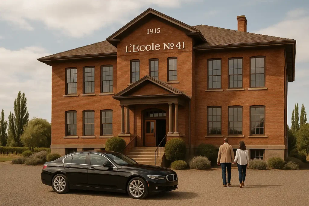 1915 red brick schoolhouse building housing L'Ecole No 41 winery