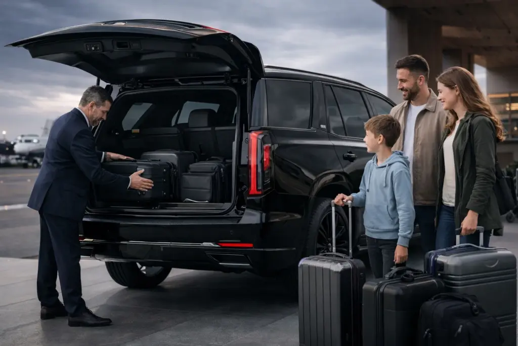 SeaTac airport transportation pickup at Seattle-Tacoma International Airport