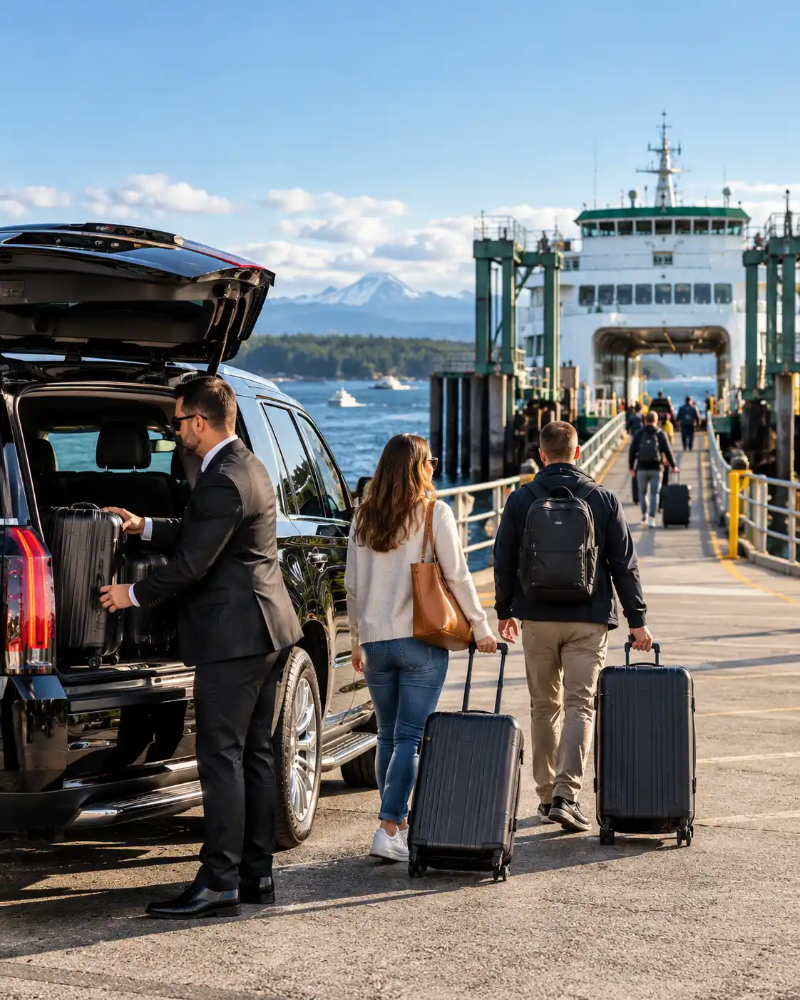 direct shuttle SeaTac to Anacortes ferry